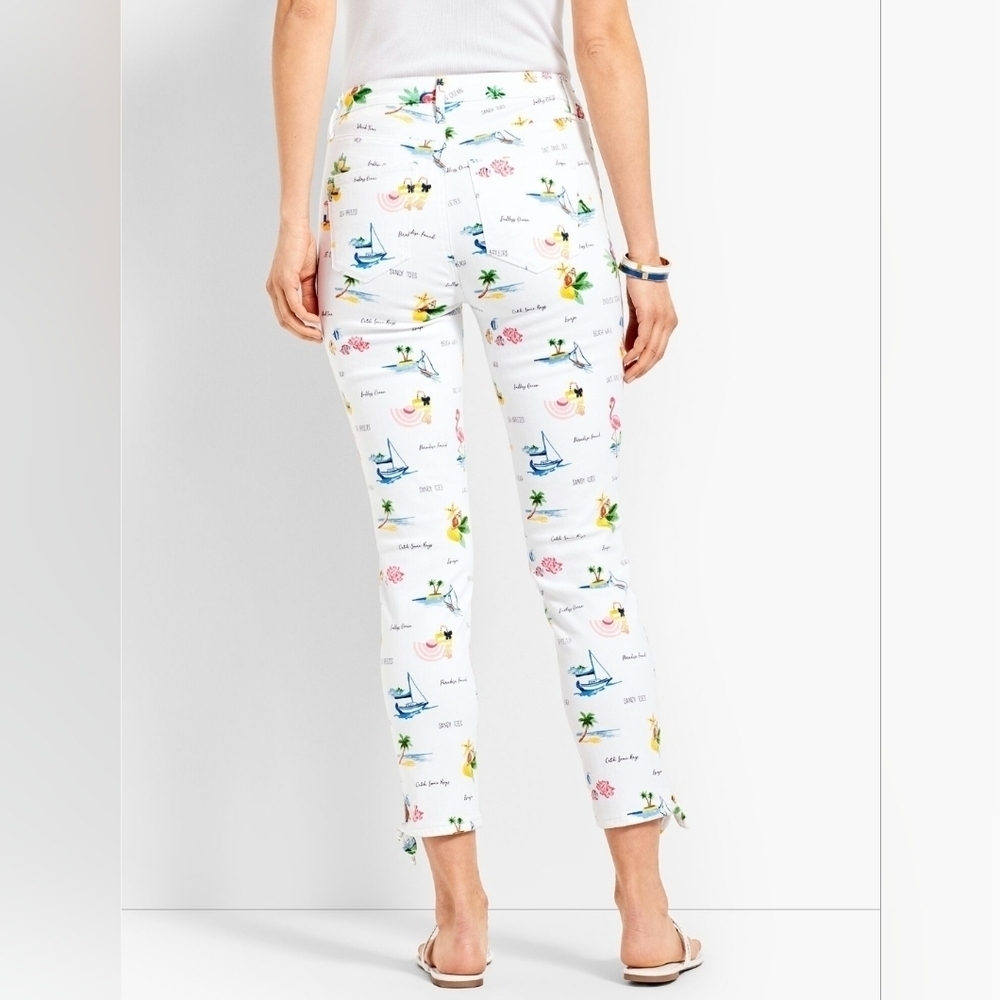 Talbots Tie-Hem Novelty Crop Capris